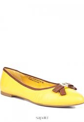 Балетки женские на каблуке Sinta 3725-1201A-N1201APYT-M, желтые (кожа)
