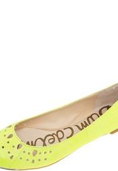 Балетки женские Sam Edelman, желтые кожаные на каблуке