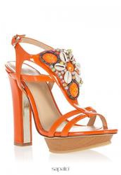 Босоножки на толстом каблуке Lena Milan BH1236-L509-BY802, оранжевые