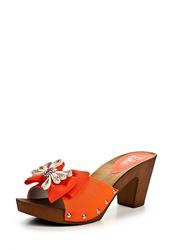 Сабо женские на каблуке Lalu LA676AWAZD85, оранжевые