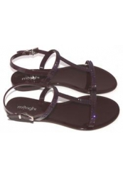 Сандали летние женские Menghi Shoes, черного цвета