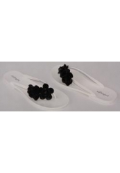 Сланцы женские Menghi Shoes, белые с черным