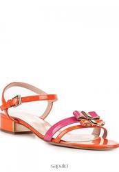 Женские сандалии на каблуке Baldinini Trend 499709VEVE7372R, оранжевые/роз.