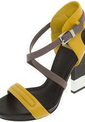 Босоножки на толстом каблуке Guess FL2ELI-LEA03-DYELL, желтые/мультицвет