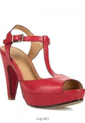 Босоножки на платформе Just Couture F9-01, красные/каблук