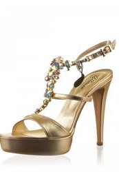 фото Босоножки на платформе и каблуке Just Couture, золотые