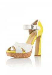 Босоножки на платформе Just Couture, желто-белые/каблук