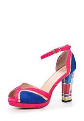 фото Босоножки на толстом каблуке Lamania LA002AWAAC69, синие/розовые