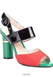Босоножки на толстом каблуке Lisette (K) 4725-08-A, черные/красные/зеленые