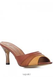 фото Сабо женские на каблуке Marie Collet SOL2513, коричневые/мультицвет