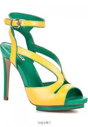 Босоножки на высоком каблуке Mascotte 15-4107002-1413M, желто-зеленые