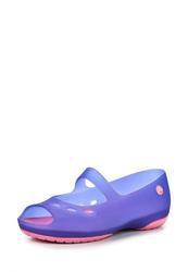 фото Балетки с открытым носом Crocs CR014AKBLS28, прозрачно-фиолетовые
