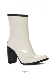 Сапоги резиновые женские Boomboots G36-SHORT/WHITE, белые/каблук