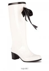 Сапоги резиновые женские Boomboots G78/WHITE&BLACK, белые