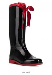 Сапоги резиновые женские Boomboots 039/BLACK&RED, черные