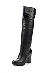 фото Сапоги женские на высоком каблуке Elche EL242AWJX838, черные кожаные