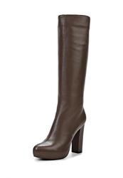 фото Сапоги женские на высоком каблуке Calipso CA549AWCNY15, коричневые (кожа)