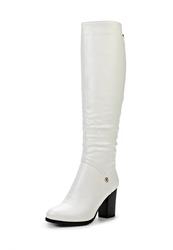 фото Сапоги женские на толстом каблуке Inario IN029AWCMH25, белые кожаные