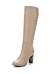 фото Сапоги женские на каблуке Grand Style GR025AWCHP85, бежевые кожаные