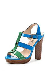 Босоножки на толстом каблуке Inario IN029AWBDZ55, зелено-голубые