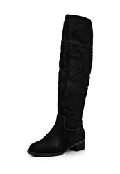 фото Ботфорты женские замшевые Inario IN029AWCMG86, черные на каблуке