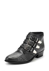 фото Ботинки женские на каблуке Blink BL333AWBUW05, черные кожаные