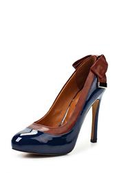 Туфли на высоком каблуке Gerzedo GE007AWKG772, коричнево-синие (кожа, лак)