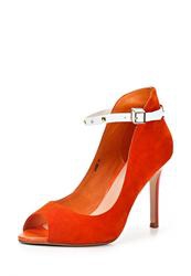 фото Туфли на каблуке с открытым носом Vitacci VI060AWAJV24, оранжевые замшевые