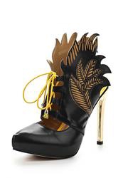 Красивые туфли на шпильке Lamania LA002AWAAI49, черные кожаные