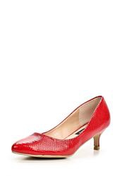 фото Туфли на низком каблуке Burlesque BU001AWBQU45, красные кожаные