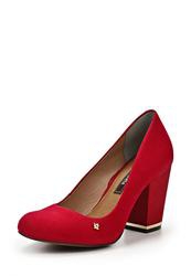 фото Туфли на толстом каблуке Cravo & Canela CR005AWCHZ39, красные (замша)