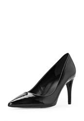 Туфли женские на каблуке Mango MA002AWBZV38, черные кожаные