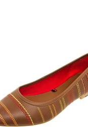 Балетки женские Tommy Hilfiger, коричневые на каблуке (нат. кожа)