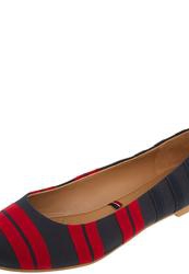 Балетки женские на каблуке Tommy Hilfiger, темно-синие/красные (кожа, текстиль)