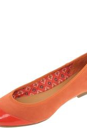 фото Балетки женские на каблуке Marc O’Polo, оранжевые (замша, лаковая кожа)