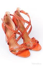 Босоножки женские на каблуке Moreschi M-65273, оранжевые