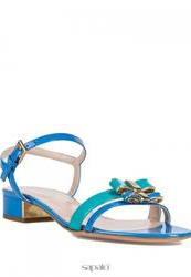 Сандали женские на каблуке Baldinini Trend 499709VEVE2223R, голубые