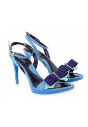 фото Босоножки на каблуке Baldinini (Балдинини), голубые (небольшая платформа)