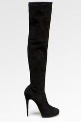 фото Сапоги женские на высоком каблуке Le Silla SF-E49640, черные (замша)
