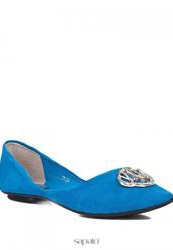Балетки на каблуке женские Vitacci 11307, голубые (замша)