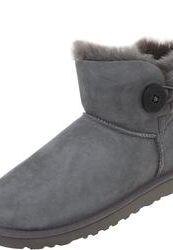 Женские короткие угги UGG Australia 3352, серые с пуговицей