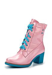 Ботинки женские на каблуке Vivian Royal VI809AWAXV59, розовые на шнурках