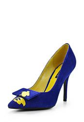 фото Женские туфли на каблуке Grand Style GR025AWAPS12, синие замшевые
