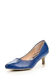 фото Туфли на низком каблуке Burlesque BU001AWBQU44, синие кожаные