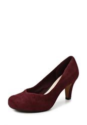 Туфли женские на каблуке Clarks CL567AWCEN79, бордовые