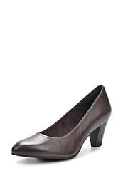 фото Женские туфли на каблуке Tamaris TA171AWCKM28, коричневые кожаные